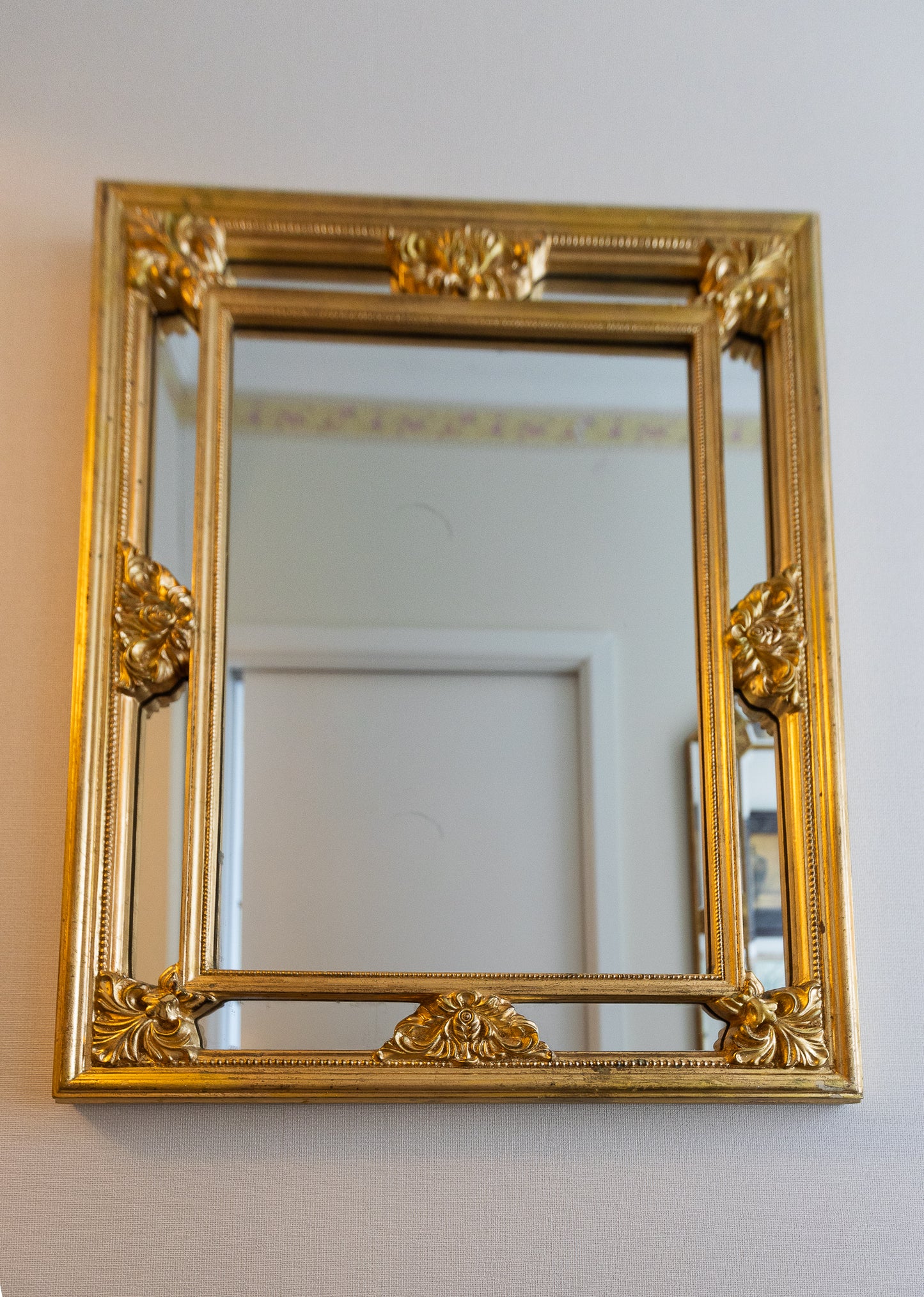 Elegant Beveled Gold Mirror