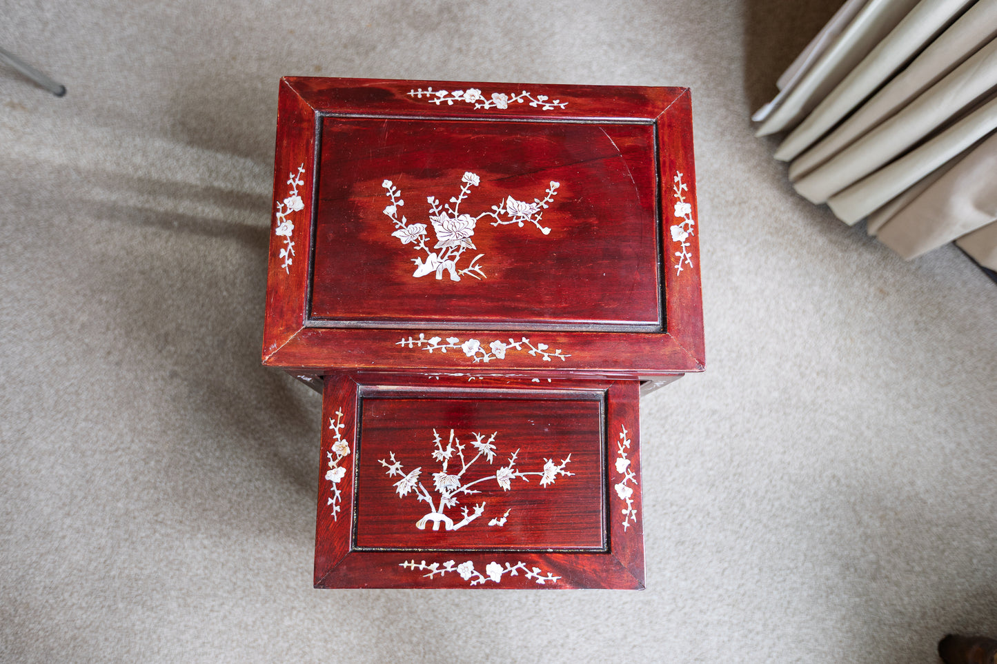 Exquisite Vintage Asian-Style Nesting Tables