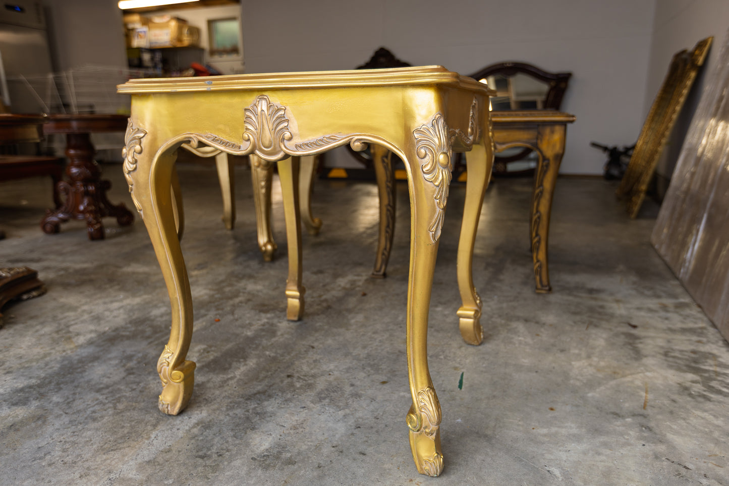Elegant French Provincial Gold Side Table