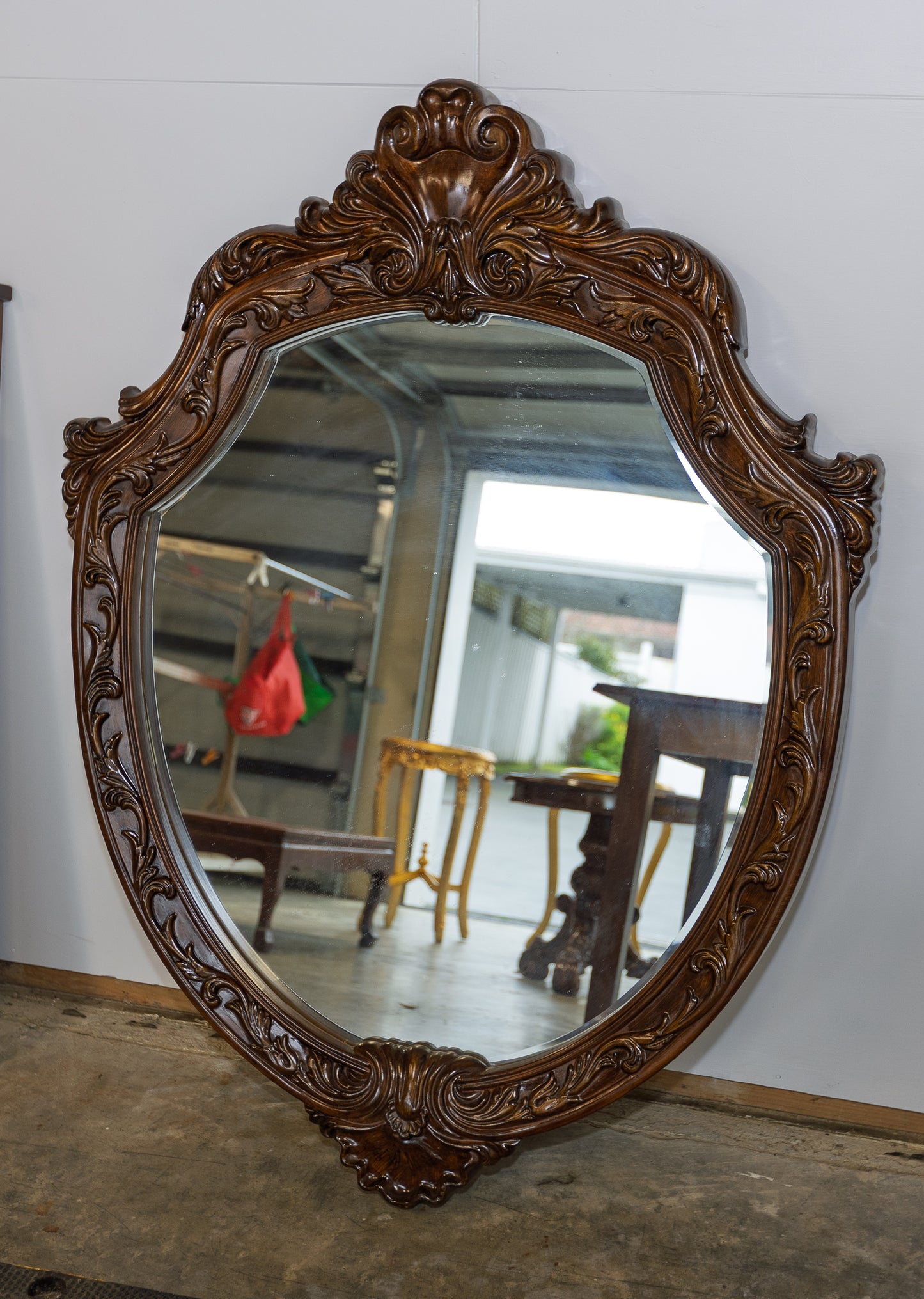 Opulent Baroque-Style Wood Mirror