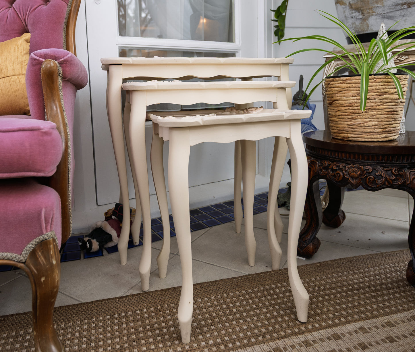 Charming French Provincial Fiberglass Nesting Tables