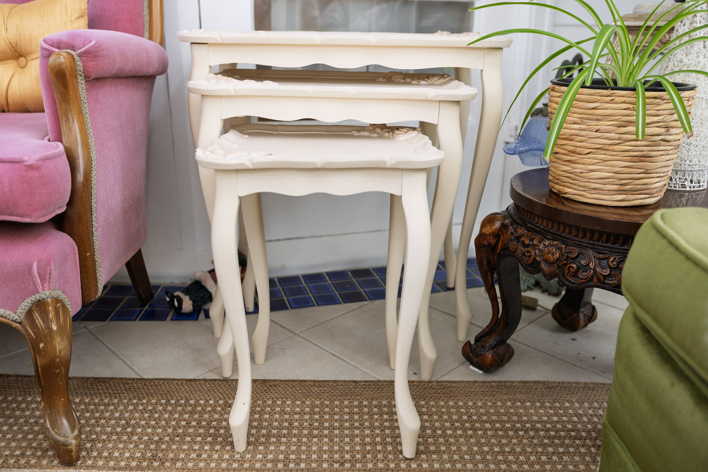 Charming French Provincial Fiberglass Nesting Tables