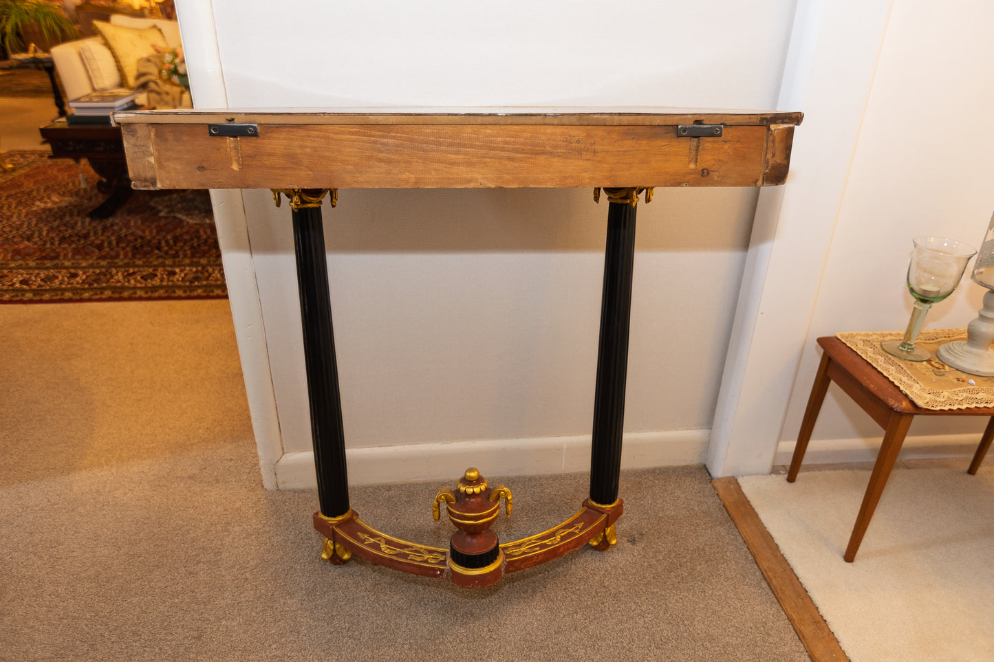 Neoclassical Demilune Console Table