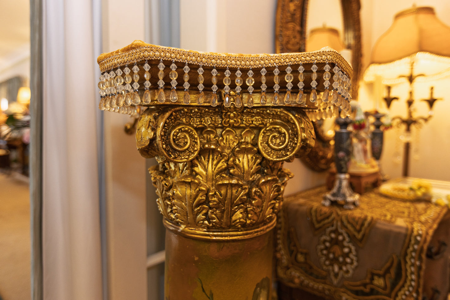 Decorated Fibreglass Column Pedestal
