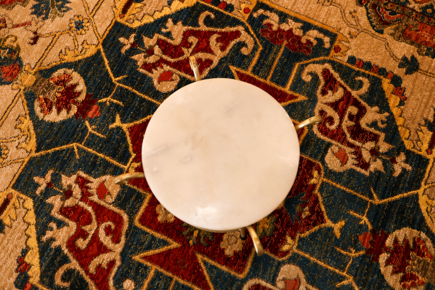 Chic Gold and Marble Accent Table
