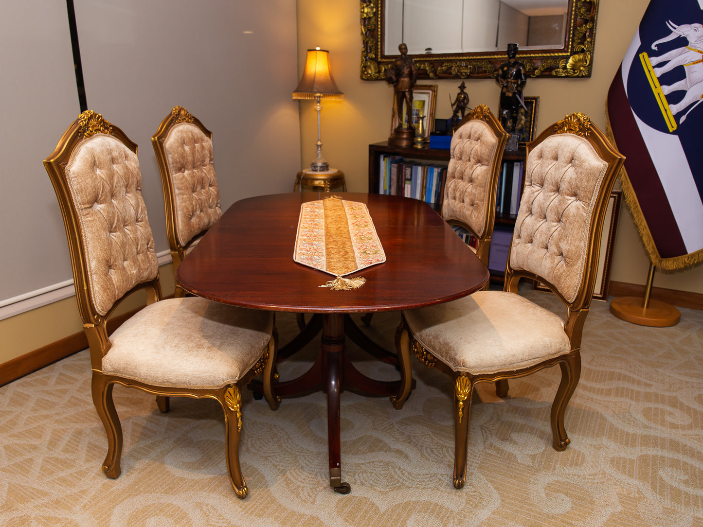5 Piece Traditional French Style Dining Set – 4 Chairs & Dining Table