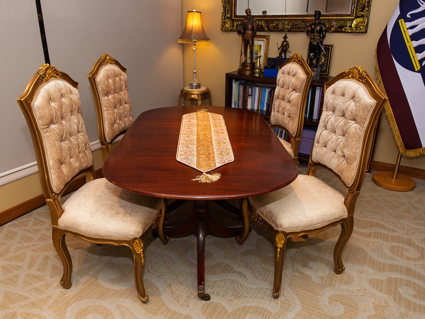 5 Piece Traditional French Style Dining Set – 4 Chairs & Dining Table