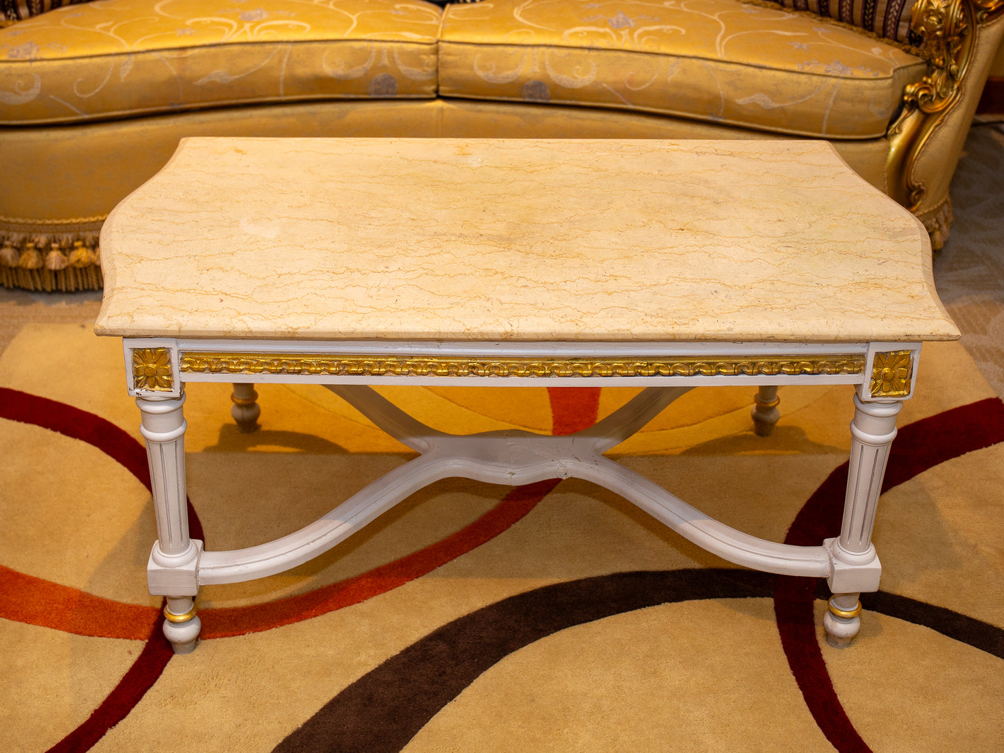 Elegant Marble-Topped Coffee Table