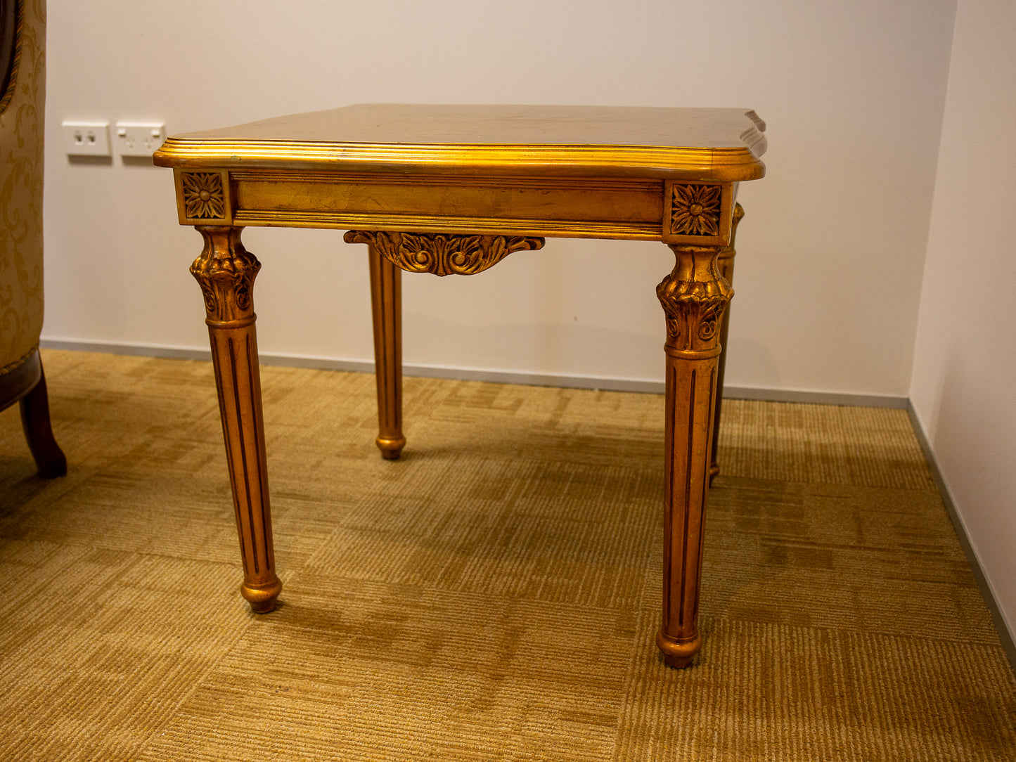 Antique 19th Century Style French Side Table – Antique Gold Finish