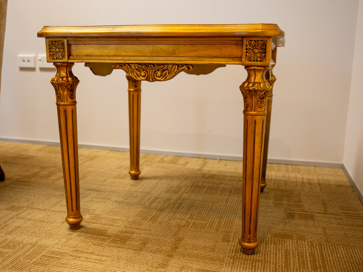 Antique 19th Century Style French Side Table – Antique Gold Finish