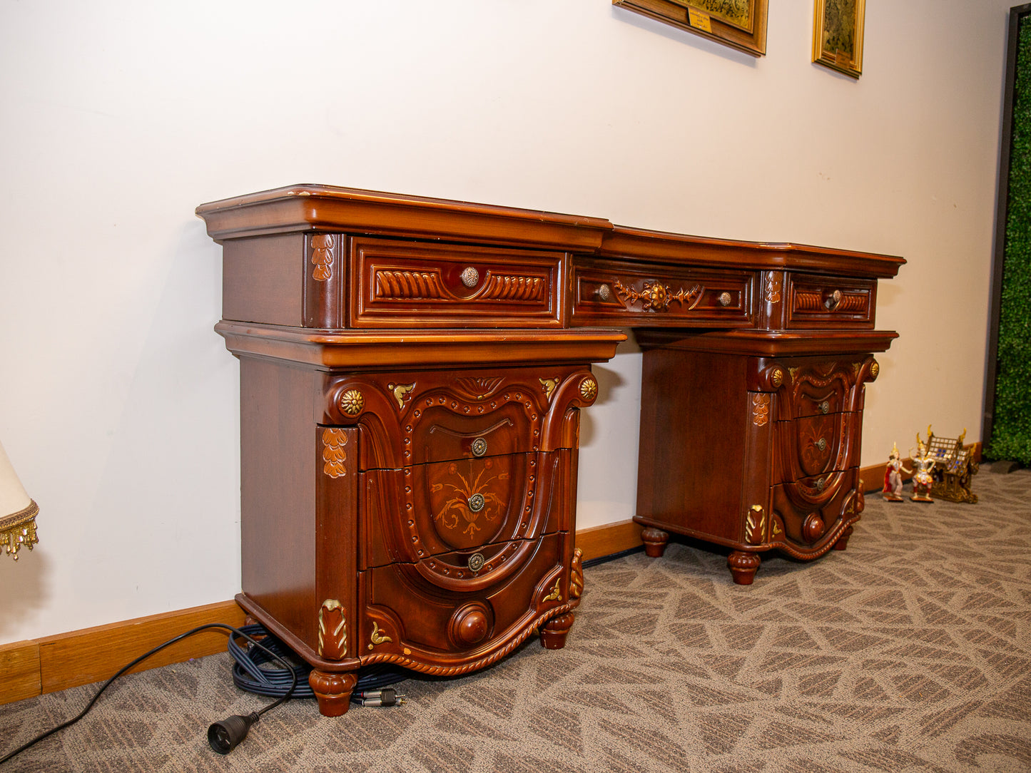 Ornate Console Table with Intricate Carvings
