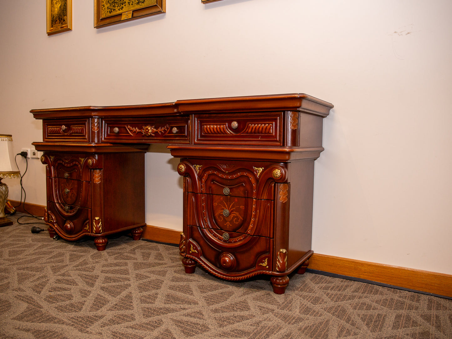 Ornate Console Table with Intricate Carvings
