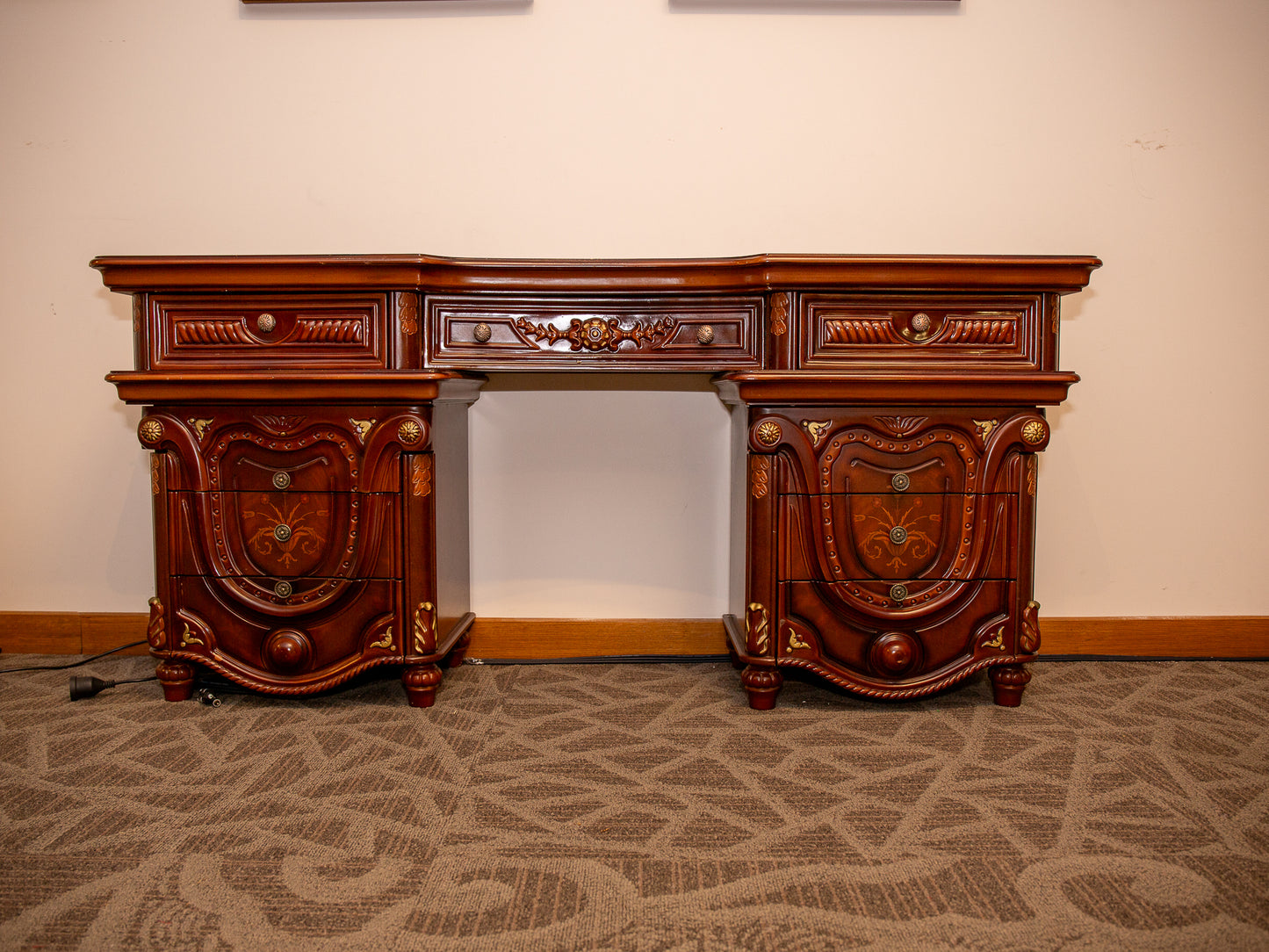 Ornate Console Table with Intricate Carvings