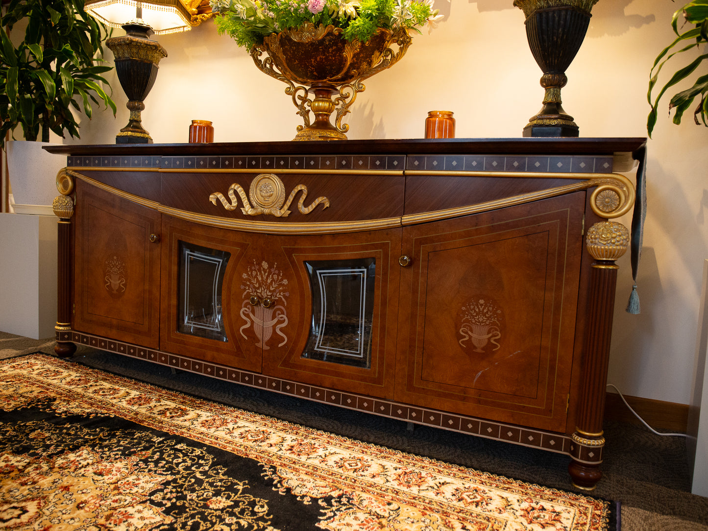 Ornate Long Sideboard Cabinet