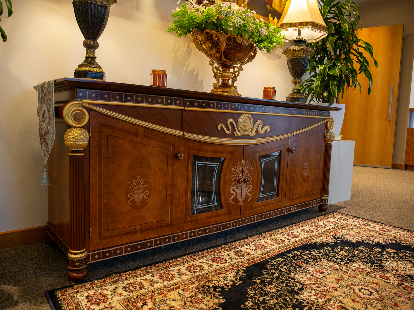 Ornate Long Sideboard Cabinet