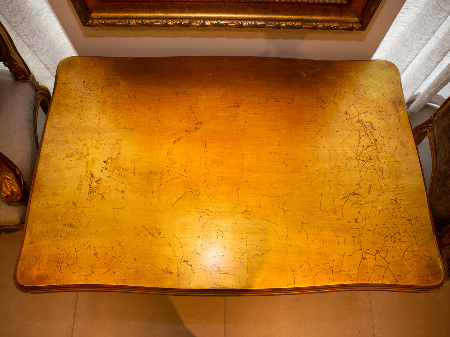 Antique 19th Century Style French Gold Coffee Table