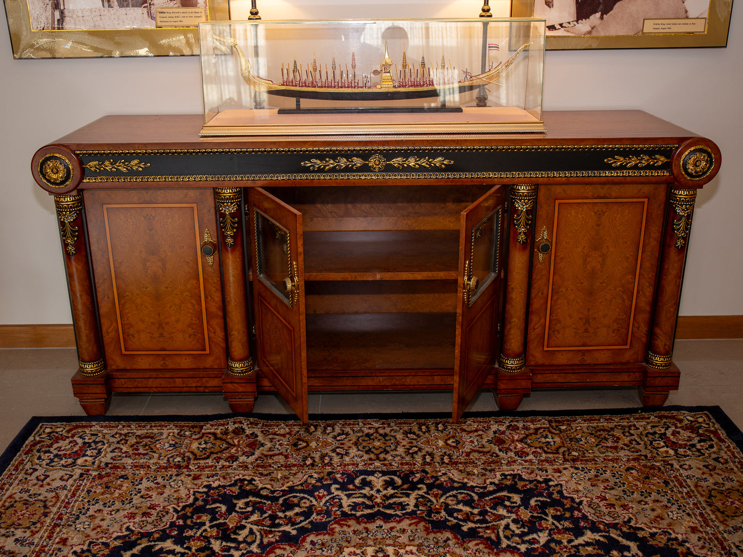 Ornate Regal Long Sideboard Buffet Cabinet