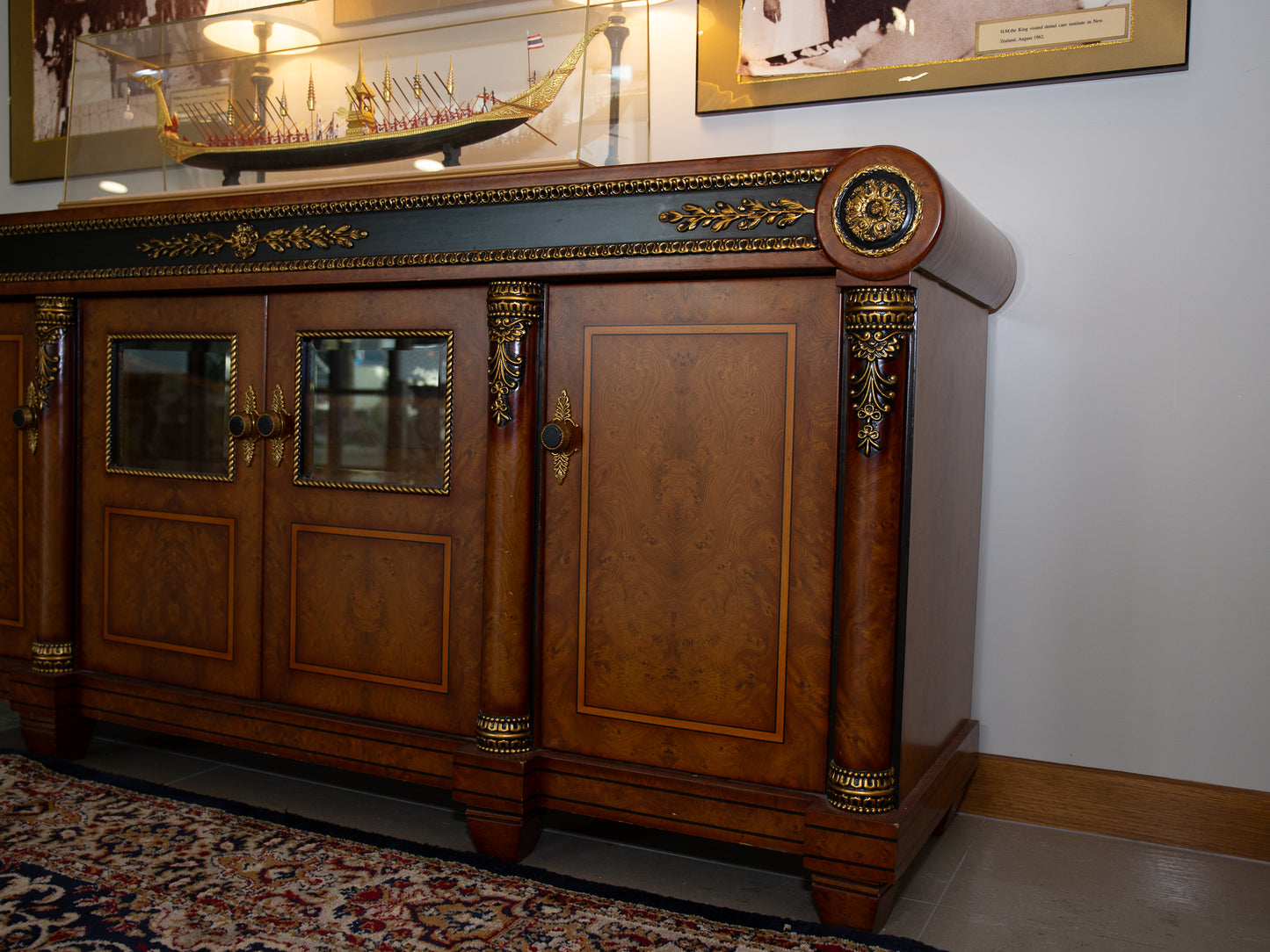Ornate Regal Long Sideboard Buffet Cabinet