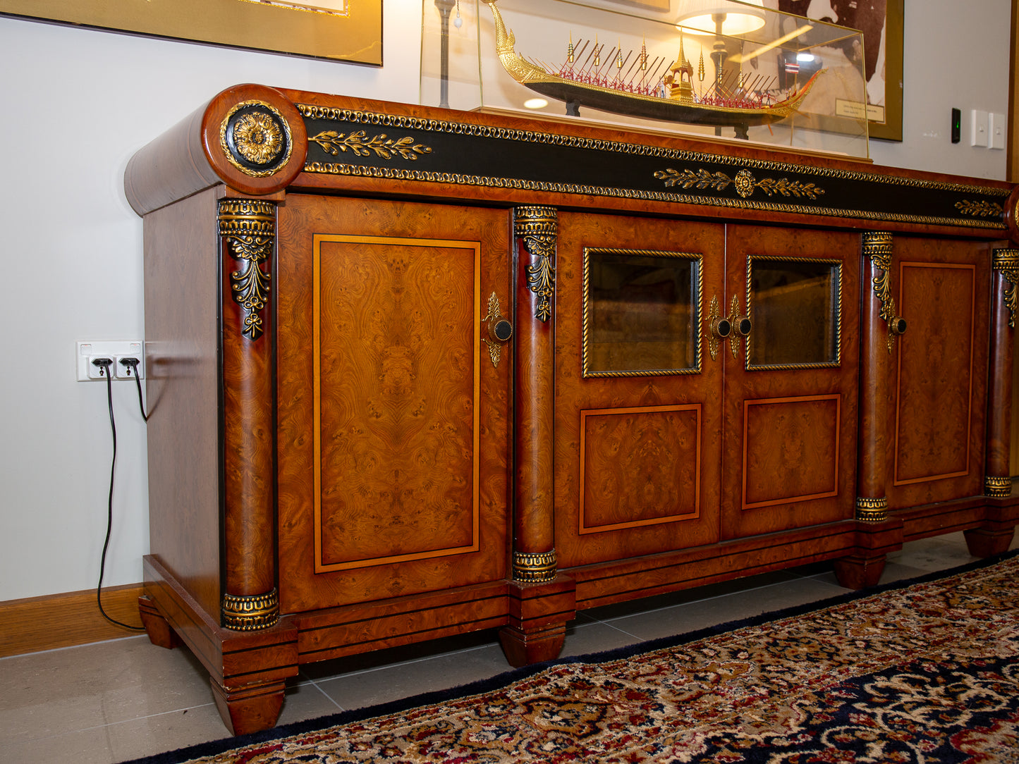 Ornate Regal Long Sideboard Buffet Cabinet
