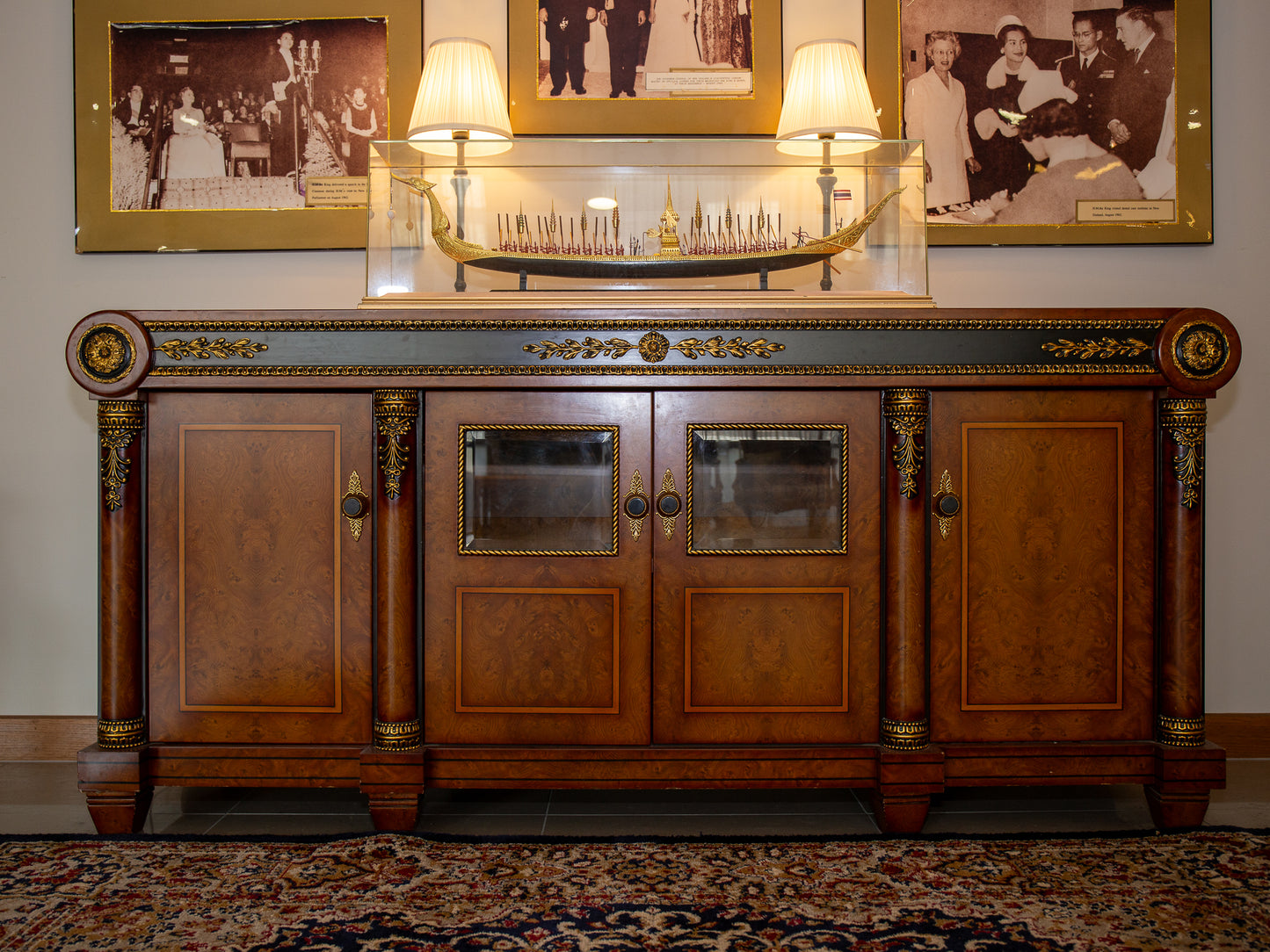 Ornate Regal Long Sideboard Buffet Cabinet
