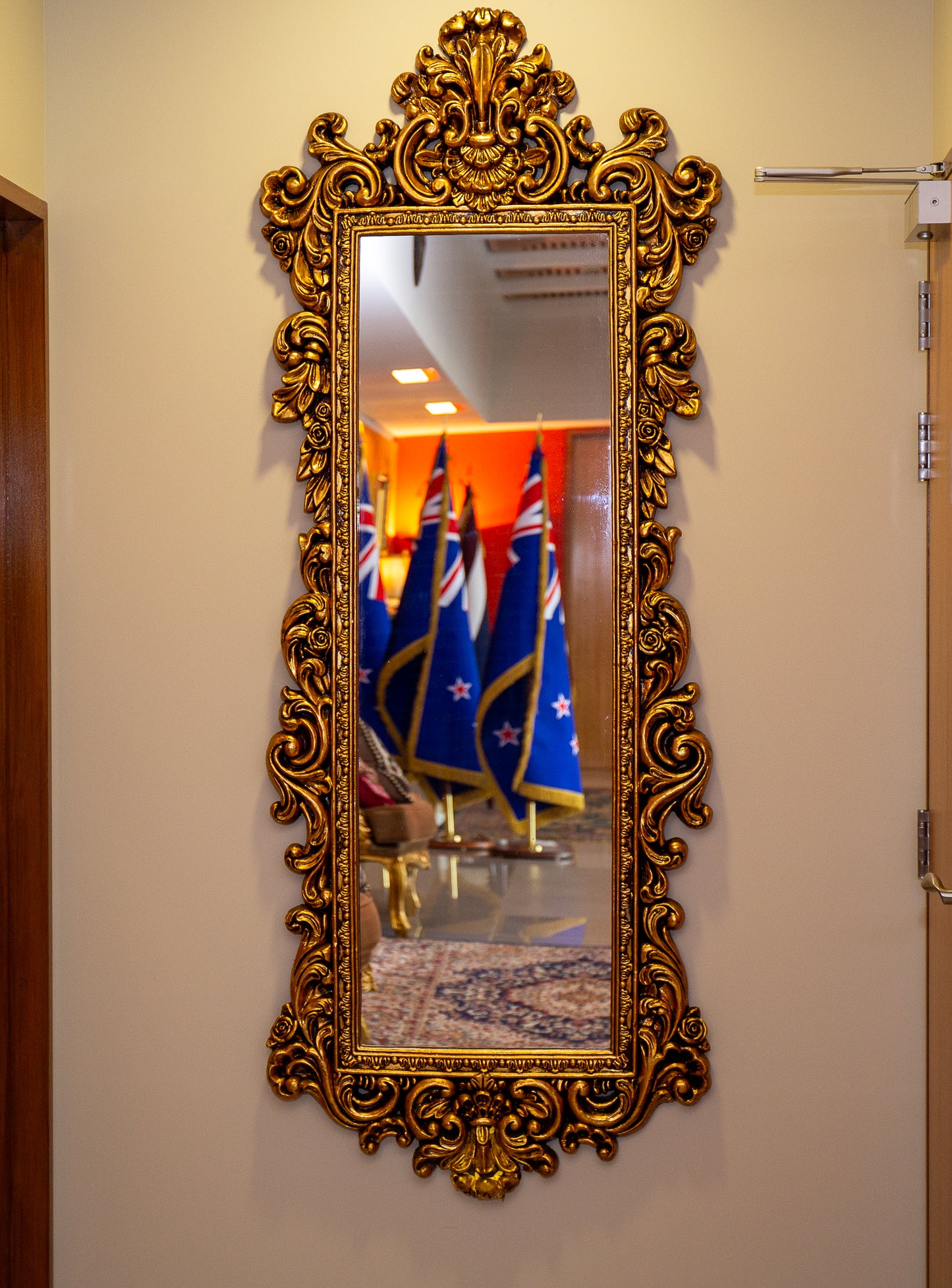 Ornate Gold Carved Full-Length Mirror