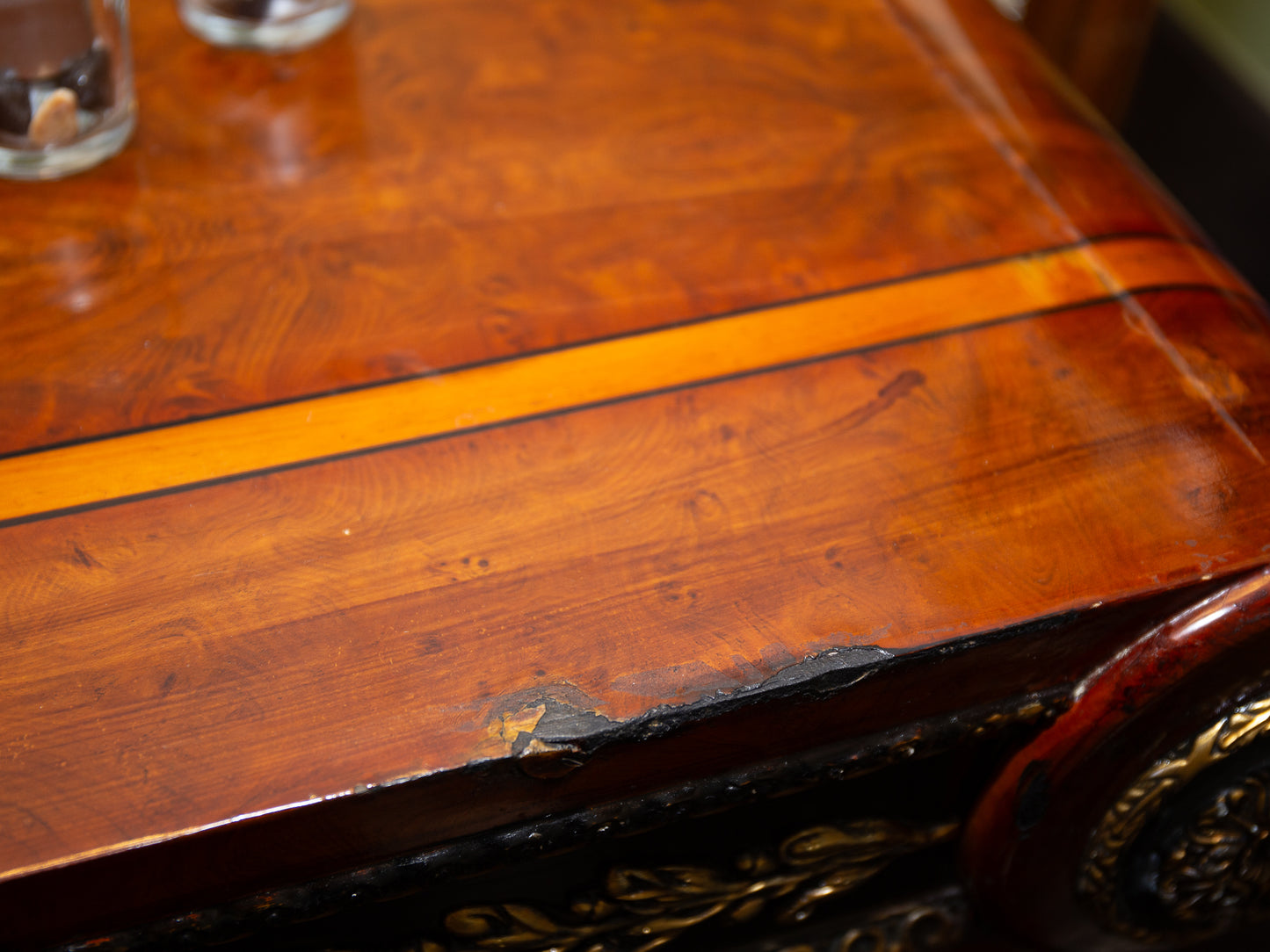 Ornate Dining Table / Meeting Table with 8 Carved Upholstered Chairs