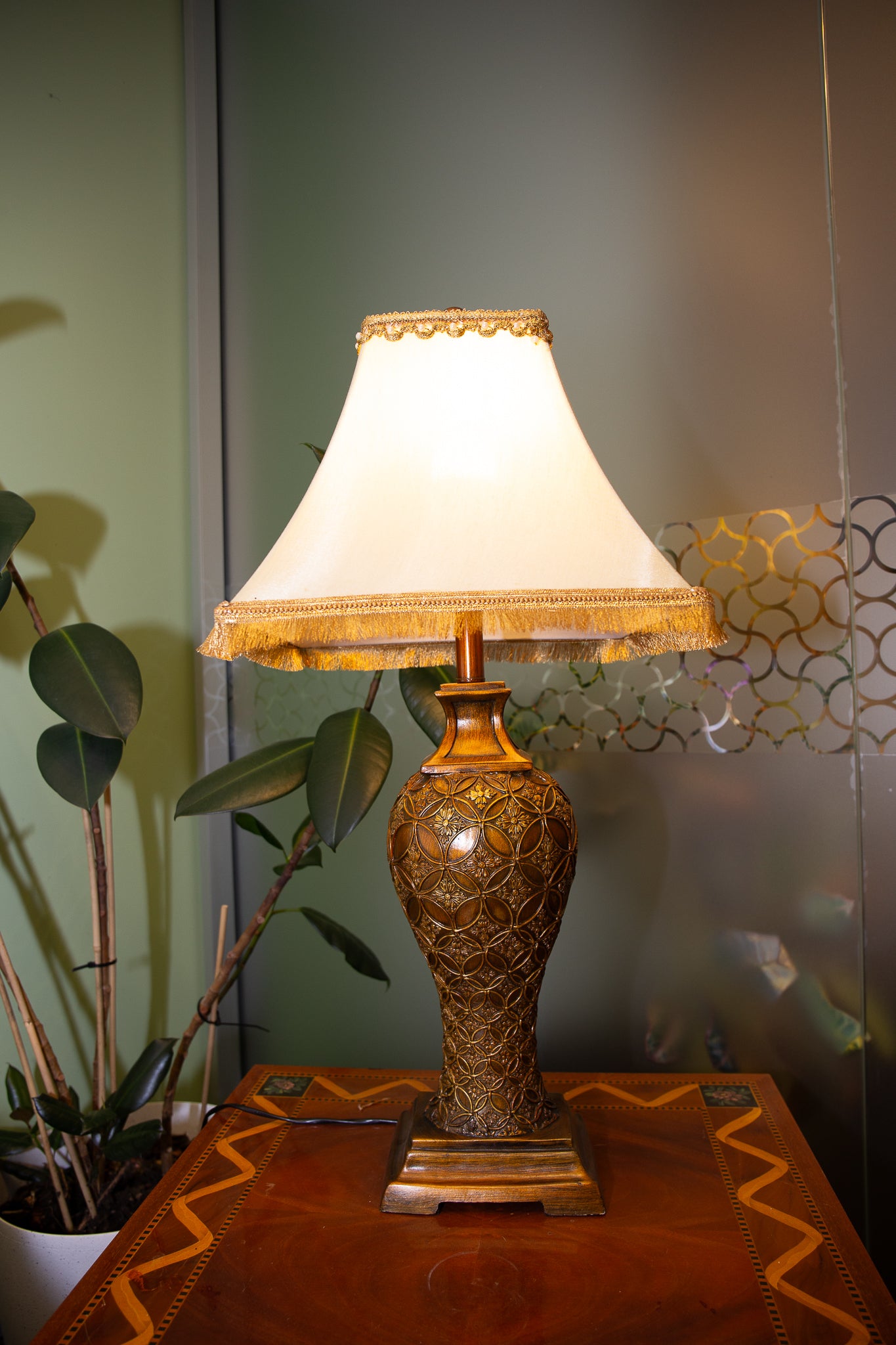 Intricately Inlayed Side Table