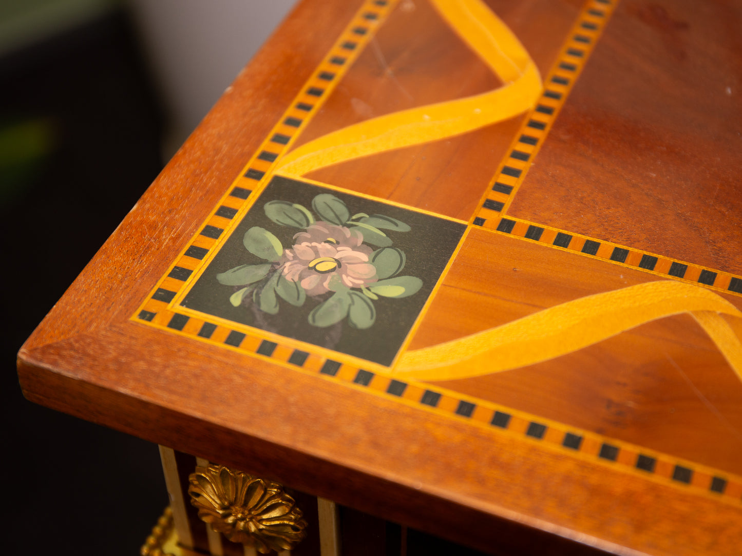 Intricately Inlayed Side Table