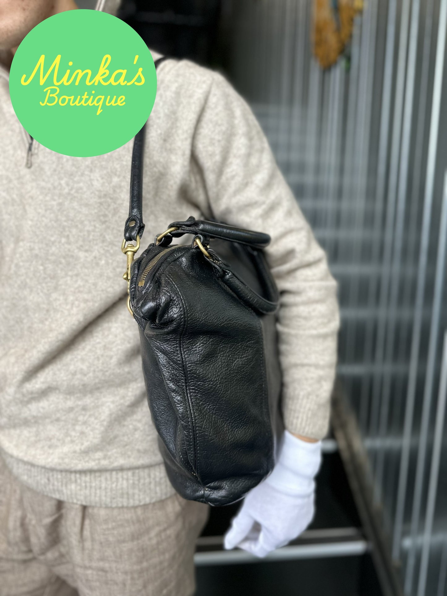 Deadly Ponies Black Leather Bag