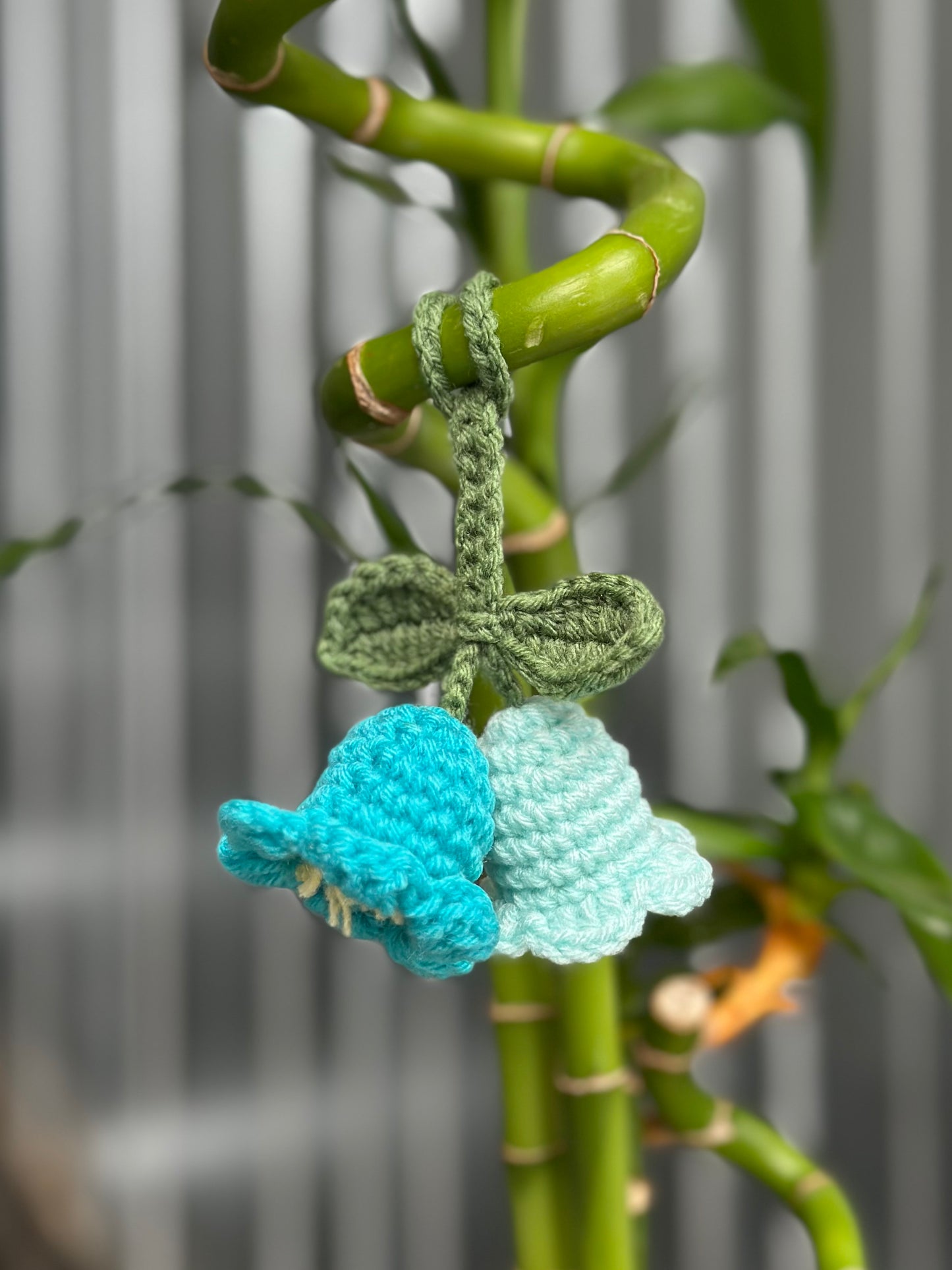 Bell Flower Teal and Sky Blue Bag Charm
