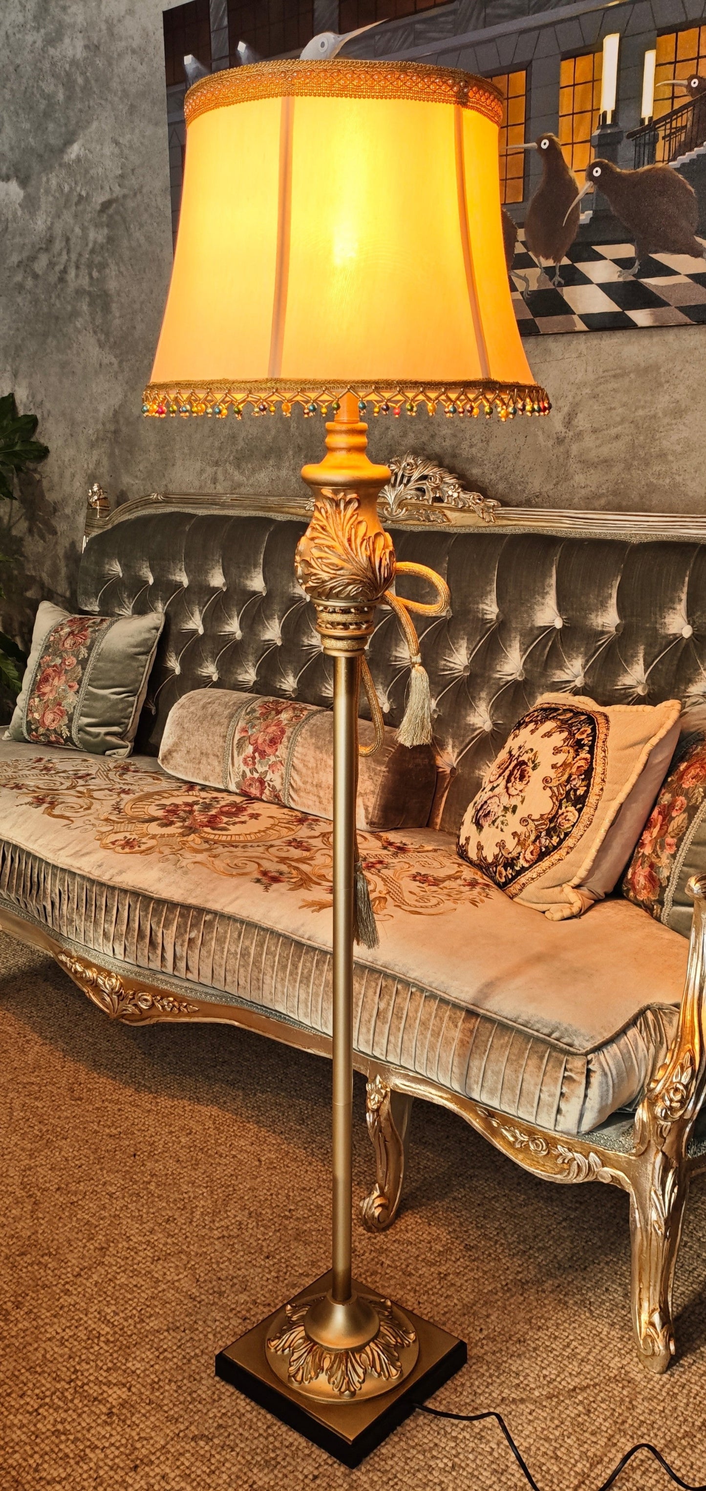 Ornamental Gold Standing Lamp