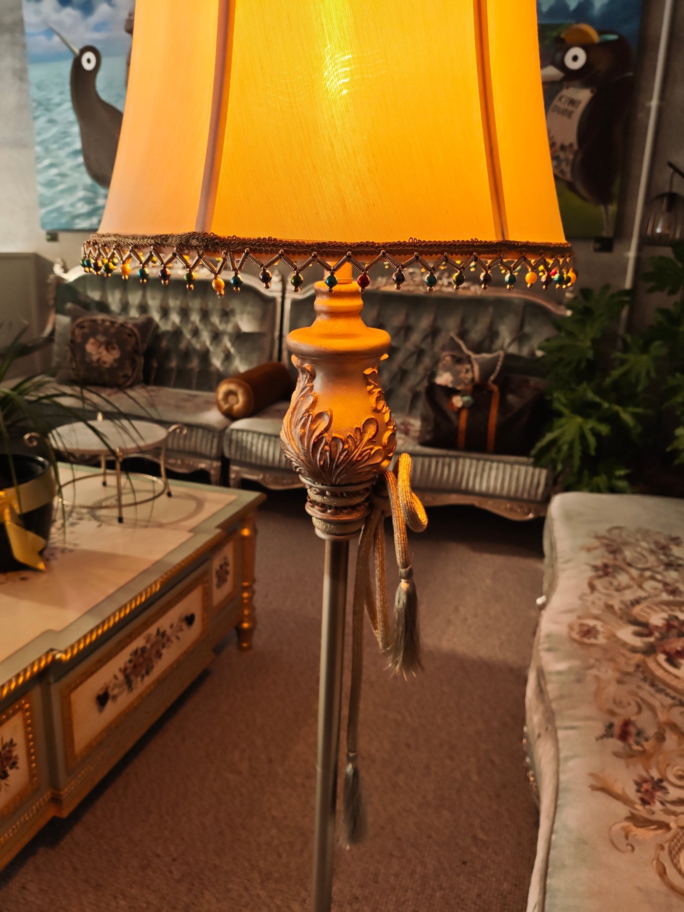 Ornamental Gold Standing Lamp