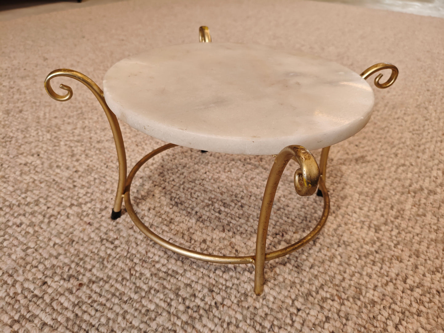 Chic Gold and Marble Accent Table