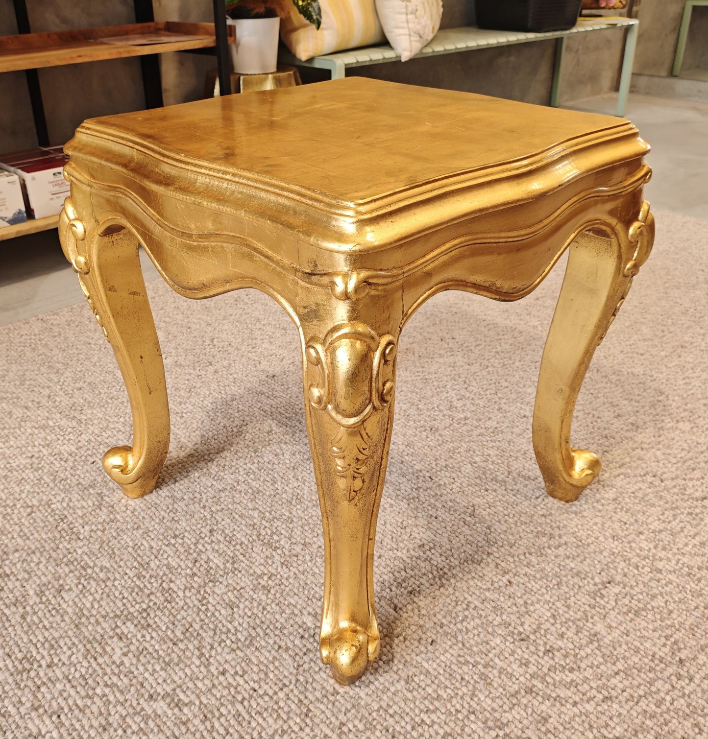 Elegant French Provincial Gold End Table