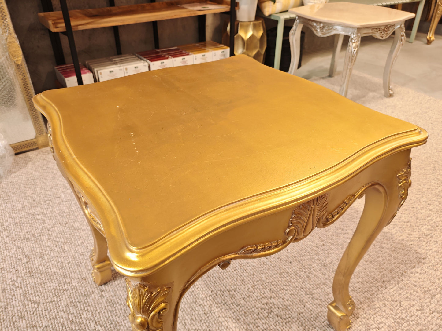 Elegant French Provincial Gold Side Table