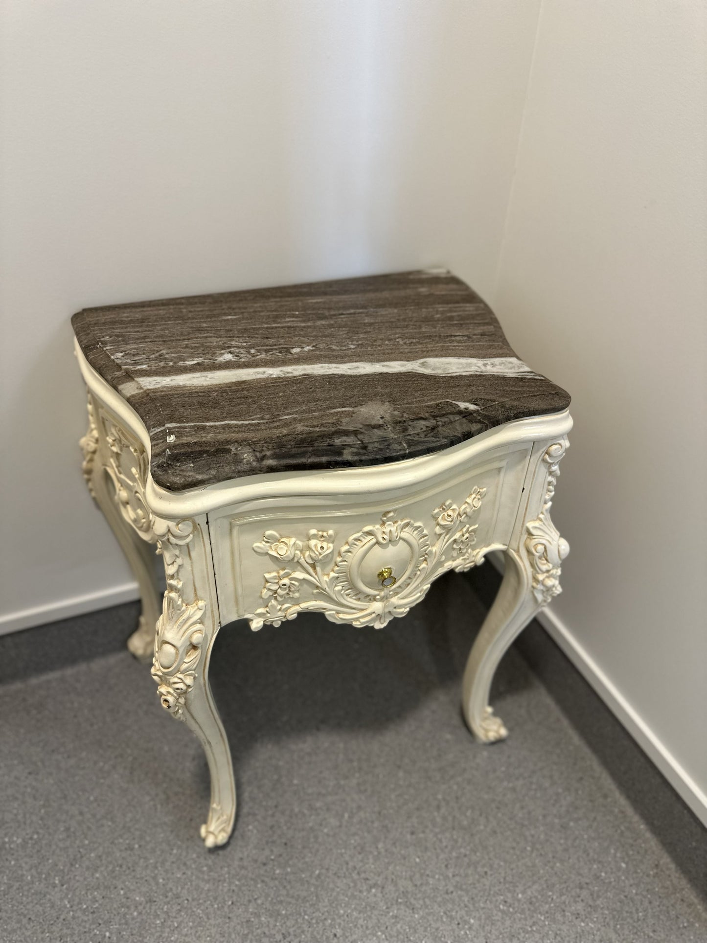 19th Century French style Regence Painted Marble Top Table