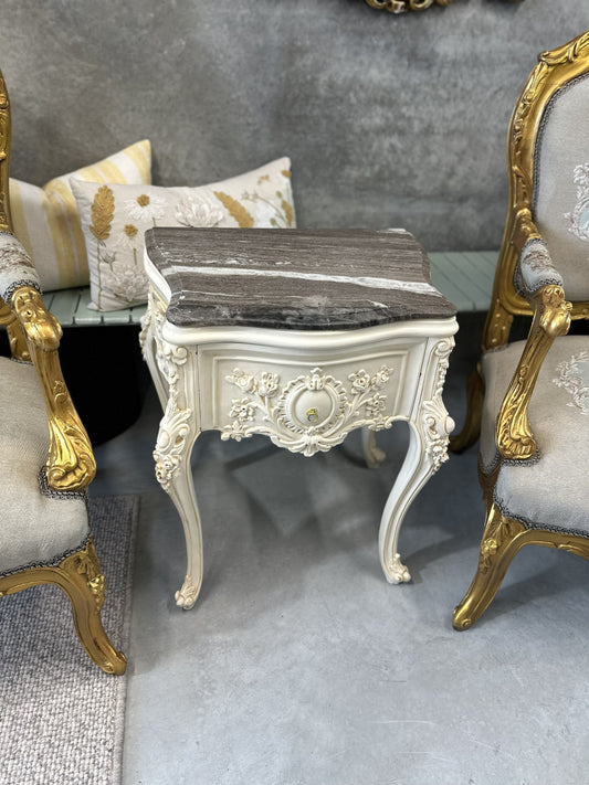 19th Century French style Regence Painted Marble Top Table