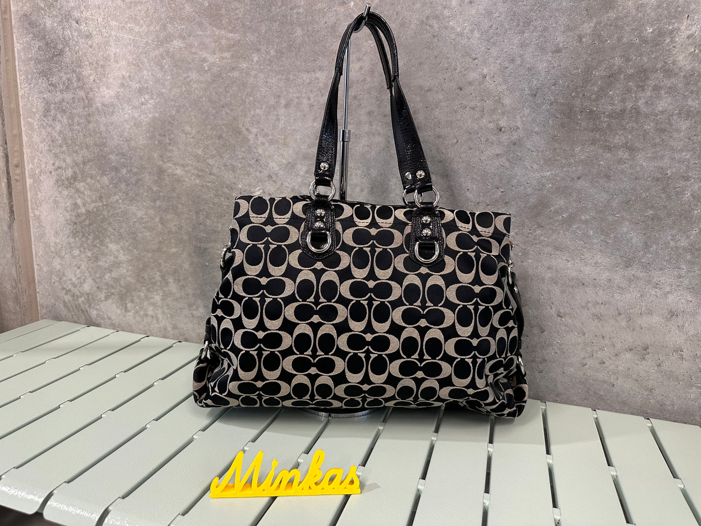 Coach Signature Stripe Carryall Tote Bag