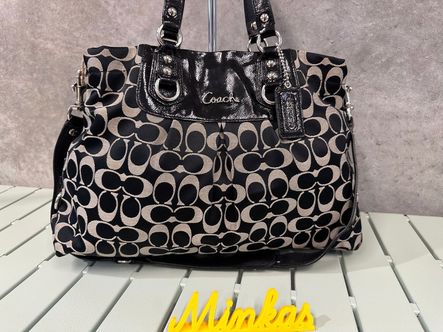 Coach Signature Stripe Carryall Tote Bag
