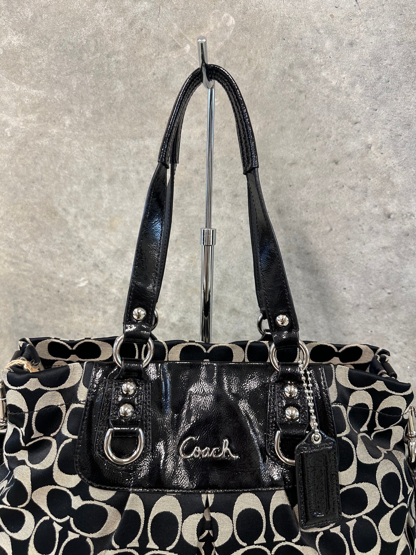 Coach Signature Stripe Carryall Tote Bag
