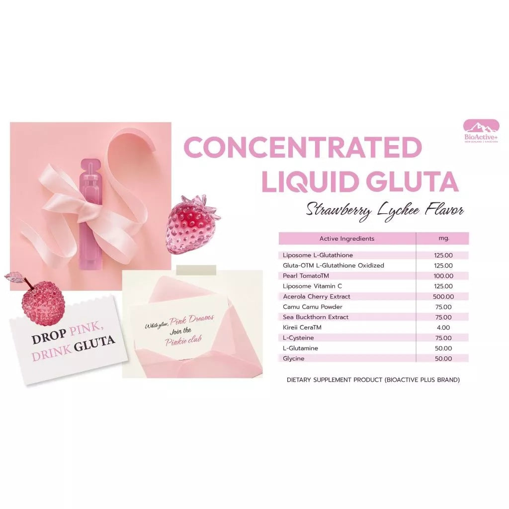BioActive+ Concentrated Liquid Gluta Drink - Strawberry Lychee