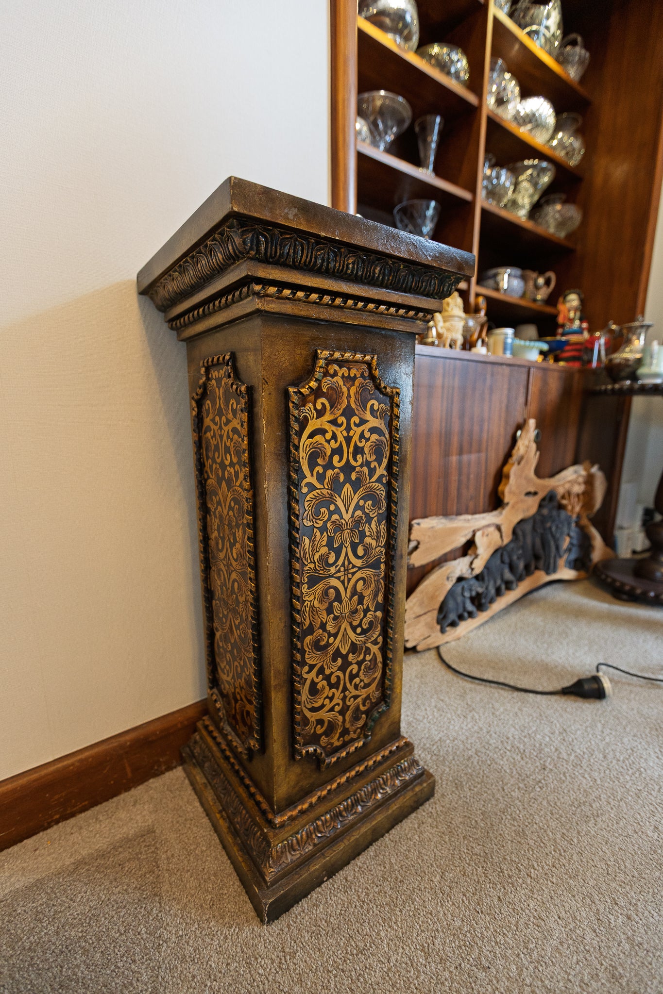 Ornate Baroque-Style Display Pedestal