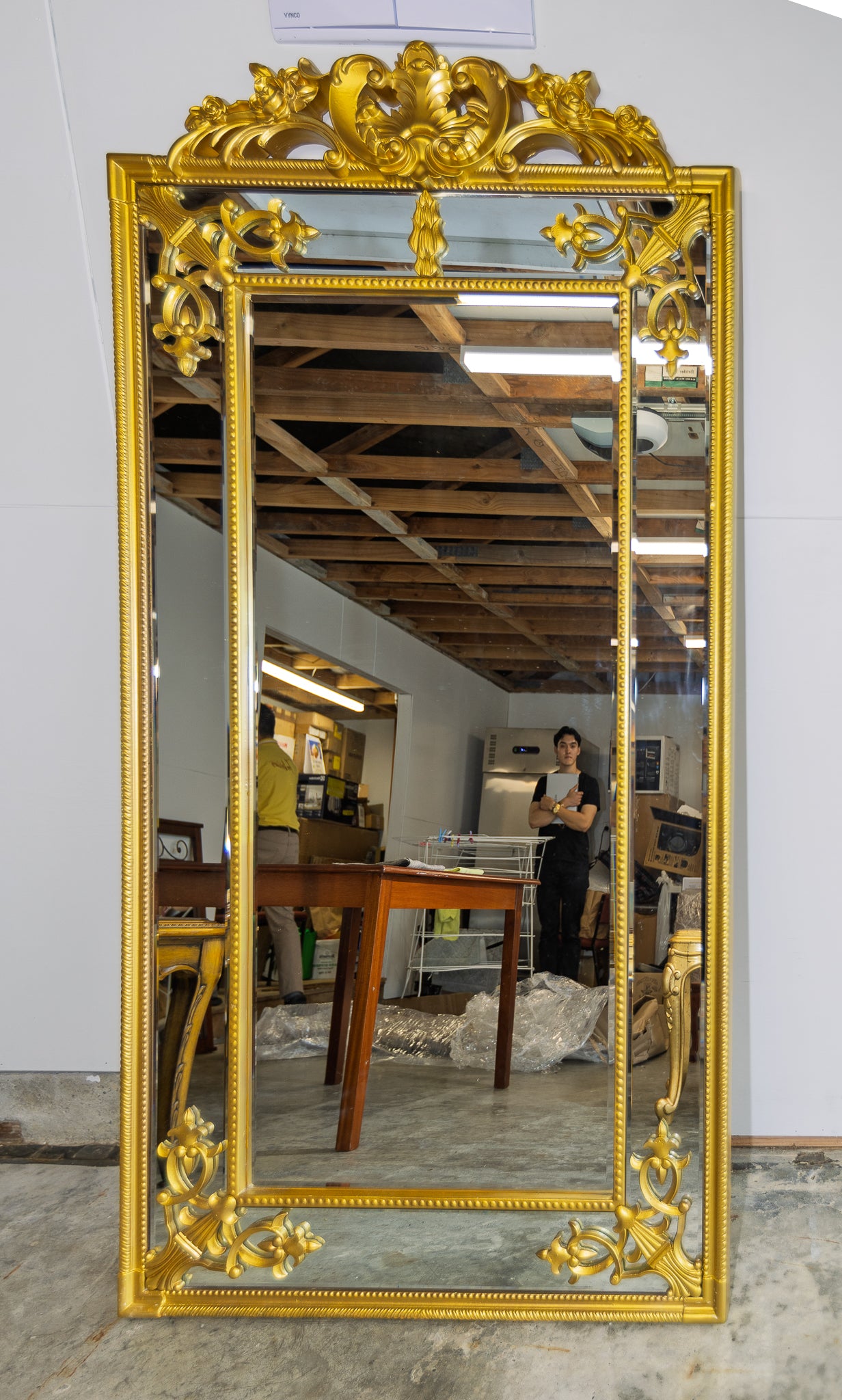 Grand Ornate Full-Length Gold Mirror