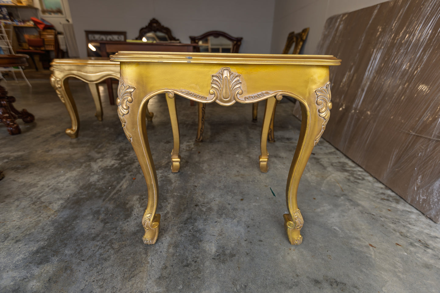 Elegant French Provincial Gold Side Table