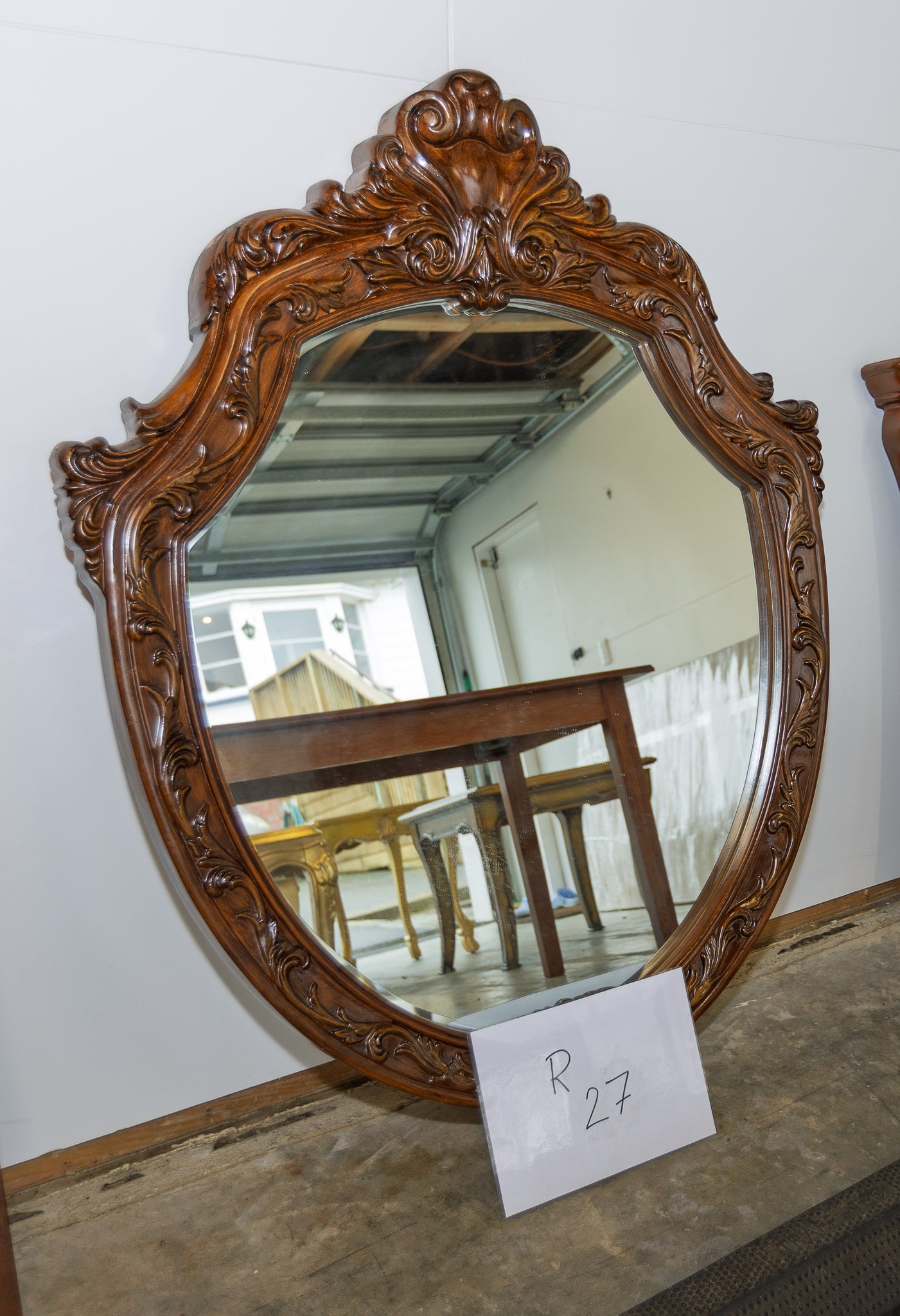 Opulent Baroque-Style Wood Mirror