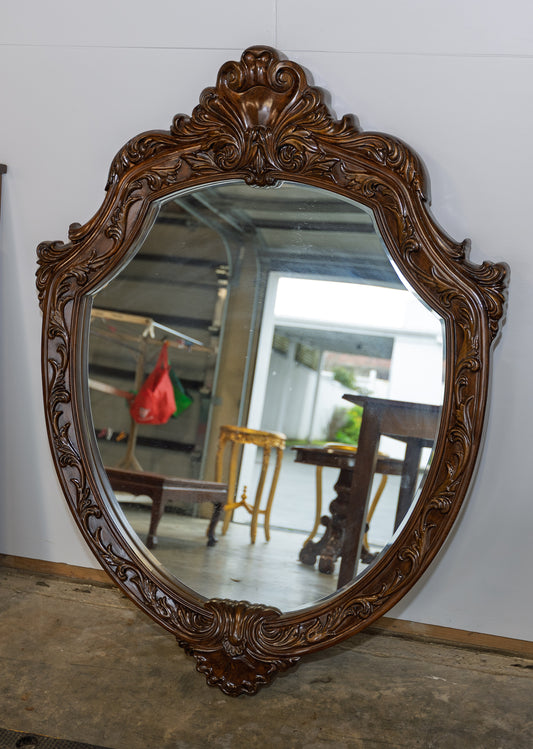 Opulent Baroque-Style Wood Mirror