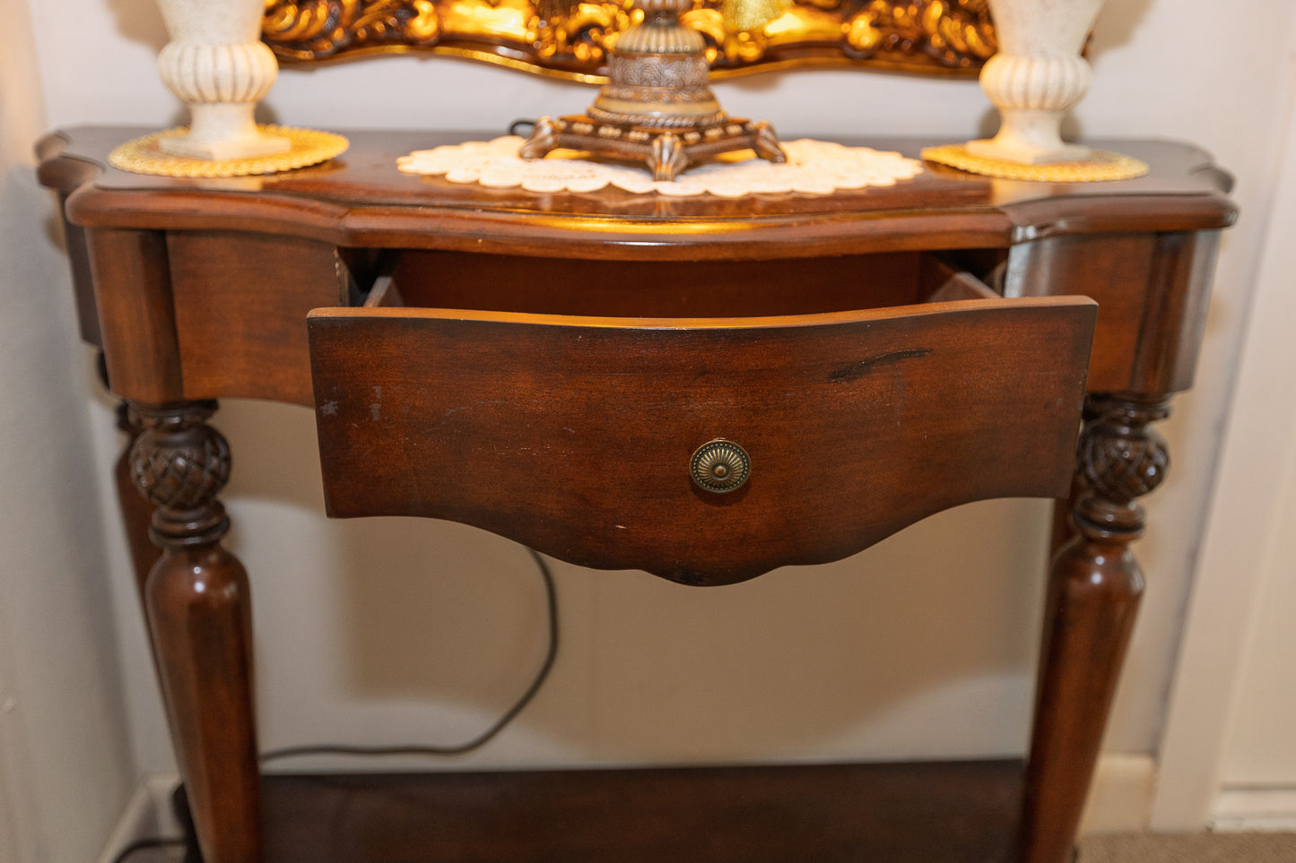 Elegant Vintage Mahogany Console Table