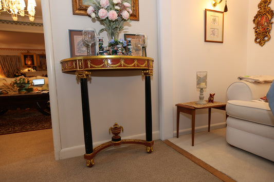 Neoclassical Demilune Console Table