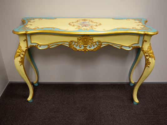 Golden Trimmed French Provincial Hallway Console
