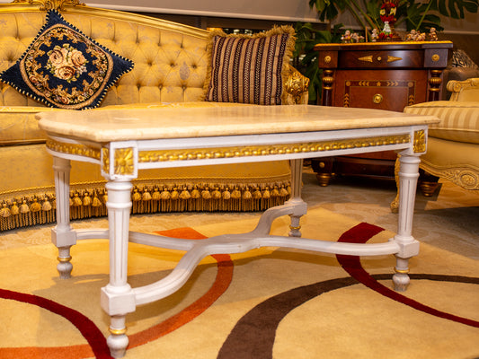 Elegant Marble-Topped Coffee Table